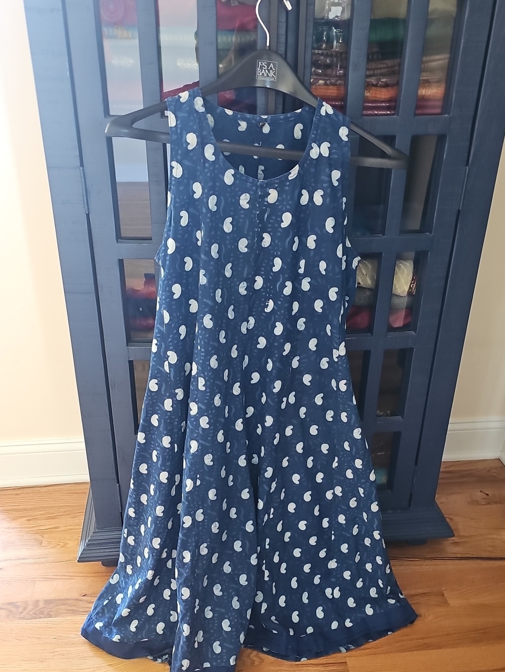 Indigo Blockprint dress with shrug